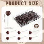 WILLBOND 500 Pack Map Push Pins Map Tacks Small Round Head Push Pins Thumb Tacks for Travel Picture Photo Bulletin Board Wall DIY Craft School Office Home(Brown,1/6 Inch)