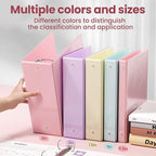 SUNEE Binder 3 Ring 1 Inch 1 Pack, Clear View 1" Binder Three Ring PVC-Free (Fit 8.5x11 Inches) for School or Office Supplies, Pink