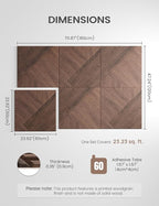 Fluxynara Large Felt Bulletin Board,Cork Board Alternative 70.87'' x 47.24'' Art Acoustical Wall Panels-6 Pack with 60 Adhesive Tabs,for Recording Studio/Home Offices-Walnut/Diamond