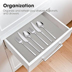 ALIUNI Drawer and Shelf Liner, Non-Slip Kitchen Cabinet Liners Non-Adhesive Thick Strong Grip Waterproof Washable Mats Protect Dresser Shelves Cupboard Bathroom Cabinets, Light Gray, 12 in X 20 FT