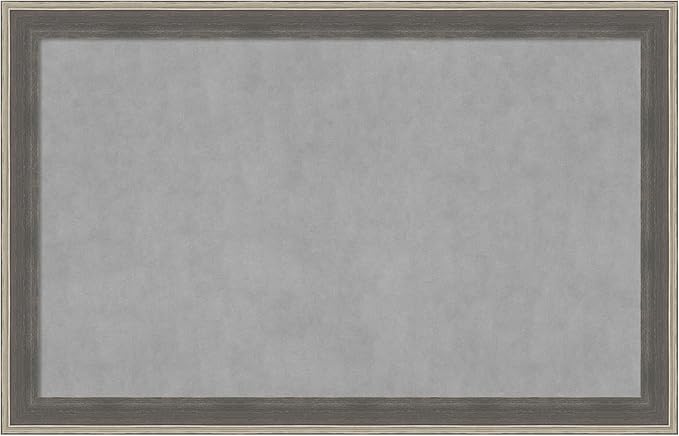 Amanti Art Grey Framed Magnetic Board 29x45 Large Vision Board for use with Magnets, 100% Metal Sheet to Display Items as Office Decor or for Home Organization in mudroom, Kitchen or Kids Room