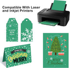 OcePor 100 Sheets Christmas Green Cardstock Paper, Colored Printer Paper 8.5 x 11, Card Stock Thick Construction for Craft,Scrapbook，Office Printing, Invitations, Certificates，92 lb/250gsm