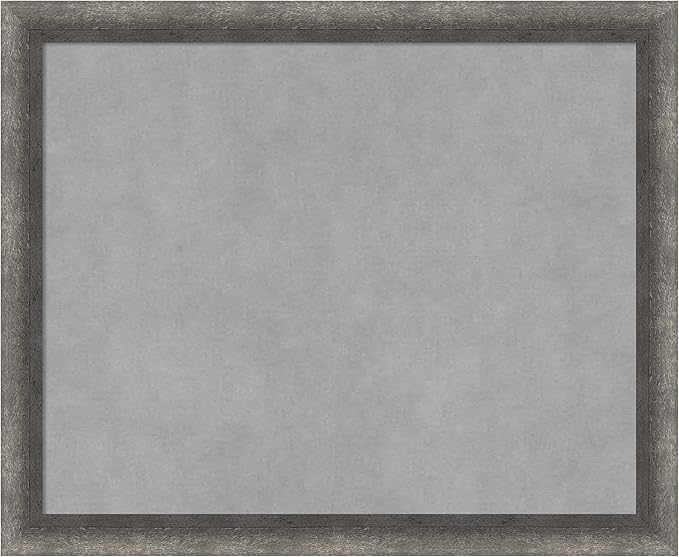 Amanti Art Grey Framed Magnetic Board 18x22 Small Vision Board for use with Magnets, 100% Metal Sheet to Display Items as Office Decor or for Home Organization in mudroom, Kitchen or Kids Room