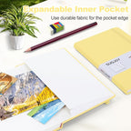 SUQJOY Lined Journal Notebooks for Writing, 100 GSM Thick Paper, 1 Pack Hardcover Notebooks, A5 College Ruled Notebook, Journaling Notebook for School/Travel/Office (Yellow- 1 Pack)