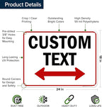 Custom Arrow,Custom Directional Sign, Two Way Arrow,18x24 Inches, 55 mil thick HDPE (high density polyethylene) Made in USA by My Sign Center