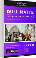 Dull 80lb Text Digital Low Gloss Paper, Double Sided C2S, Coated, Perfect for Color Laser Printing, Design Proposals, Flyers, Brochures | Matte Finish | 8.5" x 14" | 100 Sheets