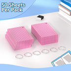 Ciphyfee Index Cards 3x5 Inch With Ring, 300 Count, Ruled Pink Index Card, 180GSM Flash Cards College Ruled for Students, Teachers, Study Note Card for Office, Home, School, Office