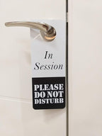 Business Design Do Not Disturb Sign - In Session, 2 Pack, Double Sided, Ideal for Offices, Online Sessions and Meetings, Online Classes, Home Offices, Counseling, Clinics, Therapy, Massage sessions