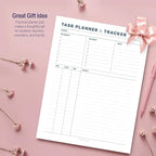 Task Planner & Tracker 8.5 x 11 Tear-Off 70 Sheet Planner Pad – Project Organizer with Time Log, Top Priority, Follow-Up – Notepad for Home & Office (White, Minimalist, 1 Pack)