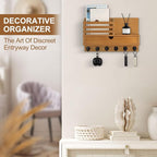 Lucundm Key Holder Wall Mount, Mail Holder with Storage Drawer and 6 Key Hooks for Coat, Dog Leash, Home Decor Rack, House Accessories, Entry Way Organizer