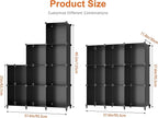 HOMIDEC Closet Organizers and Storage, 9 Cube Storage Organizer, Portable Closet Organizer Cubes Shelves for Clothes, Bedroom, Kids Room, Bathroom, Wardrobe, Garment Racks, Black