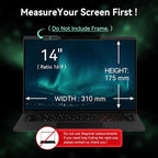 Mao Yeye Magnetic Laptop Privacy Screen 14 Inch 16:9 Aspect Ratio Anti-Glare Blue Light Monitor Protector,Removable 14in Film for Lenovo HP Dell Acer Asus Thinkpad Envy Xps