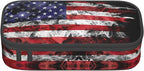 YIJIUWKIS Kids Pencil Case for Boys Girls, Usa Flag Style Pencil Pouch Big Capacity Black Portable Pencil Box Stationery Storage Desk Pen Bag for School Office
