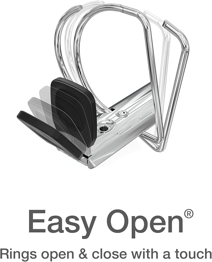 Oxford 3 Ring Binders, 0.5 inch ONE-Touch Easy Open D Rings, Durable Binders for School and Office, View Binder Covers, Xtralife Hinge, Non-Stick, PVC-Free, Black, Holds 125 Sheets, 6 PK (79901)