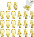 Hufopik 20 Pcs Cubicle Hooks - Fabric Panel Wall Clips for Hanging Coats, Pictures, Supports up to 40 lbs (Gold)