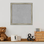 Amanti Art Silver Framed Magnetic Board 18x18 Small Vision Board for use with Magnets, 100% Metal Sheet to Display Items as Office Decor or for Home Organization in mudroom, Kitchen or Kids Room