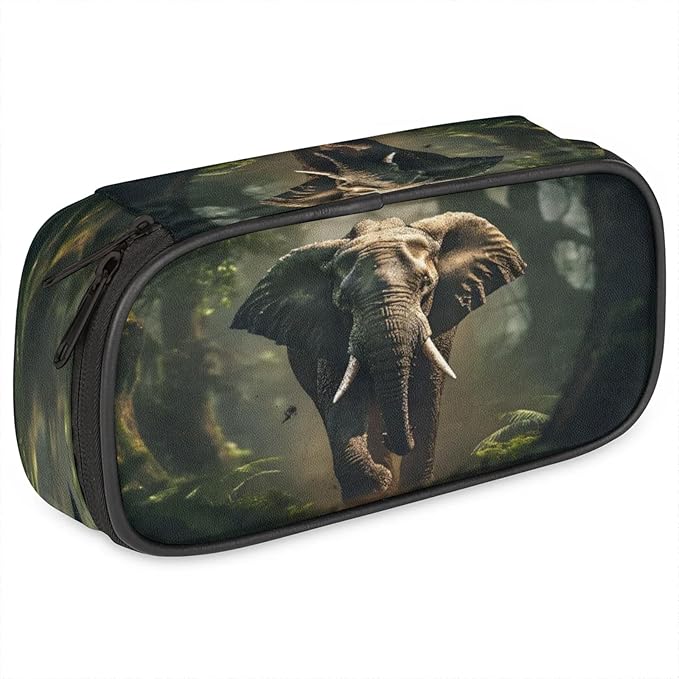 Pardick 3D Elephant Pencil Case，Big Capacity Pencil Pouch Coin Pouch Stationery Organizer For Teen School