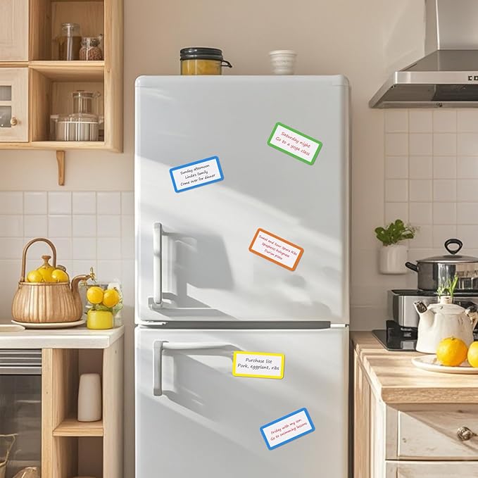 Dry Erase Magnets Set - 24 Pack - 4x2 in Whiteboard Magnetic Notes Planning Pads Labels - Small White Board Magnet Strips Name Tags for Home and Office