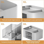 Marbrasse Pen Organizer with 2 Drawer, Multi-Functional Pencil Holder for Desk, Desk Organizers and Accessories with 5 Compartments + Drawer for Office Art Supplies (Grey)