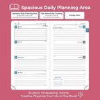 IN-LUXPRO Planner 2026 Daily Weekly and Monthly,6.5"x3.75",12 Months Spiral Bound Calendar Agenda with Self-adhesive Pen Holder,2026 Appointment Book with Vegan Leather Soft Cover,Rose Red