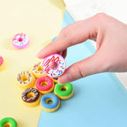 Donut Erasers for Kids, 24 Pieces 3D Cute Food Puzzle Mini Eraser, Cool Fun Take Apart Desk Pet Erasers for Girls
