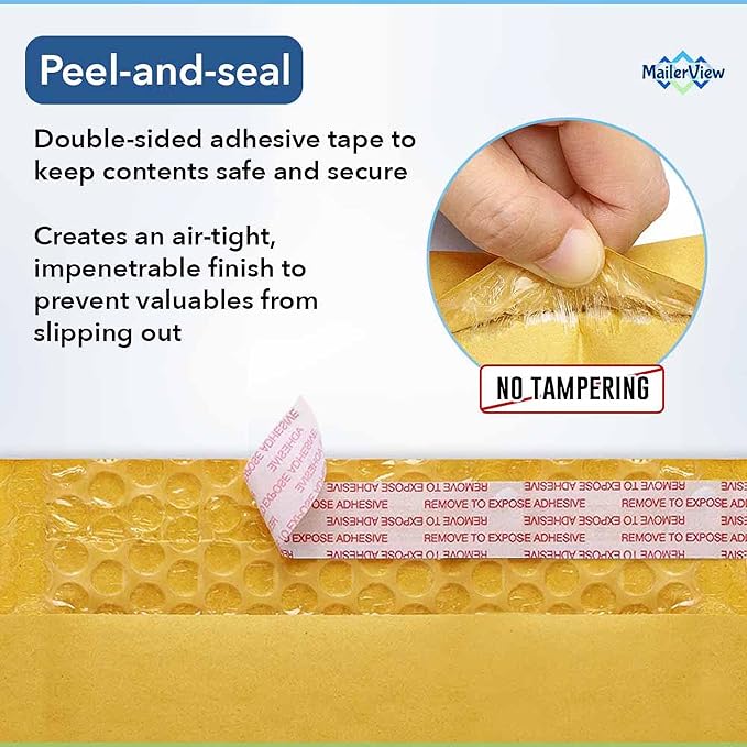 Small Kraft Bubble Mailers 6x10 inch #0 | Self Seal Padded Envelopes | Cushioned Bubble Mailer | Usable Size 6x9 | Lightweight mailing Shipping Bags For Package | 250 Pack Bulk | Made in USA