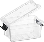 Superio Storage Bins with Lids- 2 Pack, 1.85 Qt Clear Boxes for Organizing, Stackable Plastic Containers- BPA Free, Non-Toxic, Odor Free, Organizer for Home, Office, Dorm