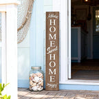 Farmhouse Wooden Welcome Sign Stand for Front Door, 47" Rustic Large Home Sweet Home Welcome Sign for front porch, Vertical Tall Xmas Gift Porch Leaner Decor for Outdoor Patio Garden