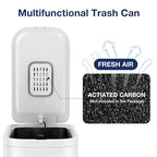 BETHEBEST Bathroom Trash Can with Lid,Soft Close,Step Pedal,4 Gallon/15Liter Small Gargebe Can with Removable Inner Bucket,Stainless Steel Trash Can for Bathroom,Office,Bedroom(White)