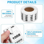 PATIKIL 0.8 x 1.6 Inch Inventory Number Sticker, 2 Roll 7001 to 8000 Consecutive Number Labels Self-Adhesive Labels Tag 1000 Stickers for Office Warehouse Numbering Classification, Black