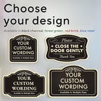 Custom Decorative Metal Signs, Personalized Aluminum, Custom Driveway, Waterproof USA Made, Black Charcoal 14x10 In