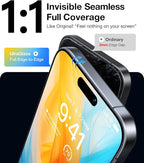 UltraGlass TOP 9H+ Glass for iPhone 16 Pro Max Screen Protector [Military Grade Shatterproof & Anti Glare] Screen Protector 16 Pro Max Tempered Glass Full Coverage, Longest Durable 16 ProMax, 1 Pack