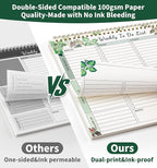 104 Pgs Weekly To Do List Notepad, 52 Duplex-Printed Undated Sheets 100 GSM（8.5"×11") Weekly Desk Planner For Work Home School Office Desk Accessories Supplies & Goal Setting Tasks - Green Foliage