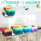 SATINIOR 24 Pcs Desk Dividers for Students, 12 Colors Testing Dividers Privacy Folders for Classroom Must Have Bulk, Study Panel for School Teacher Student Study Supplies(Gradient Style)