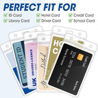 400 Pcs Vertical Badge Holders, Waterproof ID Badge Holder, Clear ID Card Holder with Resealable Zip for Proximity Cards, RFID, Credit Cards