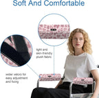 SPRING SEAON Wheelchair Armrest Covers 2 Pack Soft Memory Foam Wheelchair armrest Pads Wicking Washable for Office Transport Chair (Pink Leopard)