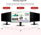 Pozlle [2 Pack Computer Privacy Screen Shield Compatible for 23.6/23.8/24 Inch 16:9 Widescreen Desktop Monitor - Anti Glare & Blue Light Filter - Hanging Design for Easy On/Off