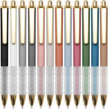 Linbsunne Ballpoint Pens Black Medium Point 1mm Pen with Super Soft Grip Ball Point Pen for Men Women Retractable Pens
