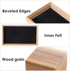 Kifmurase Wooden Desk Tray with 2 PCS Pen Holder, Wood Desk Drawer Organizer with Felt Lined, Aesthetic Organizer Tray& Pen Holder Office Home Desktop Accessories for Keys Pencils Watch Earbuds