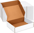 JOWLOT 12x9x3 inch Shipping Boxes Set of 20, White Corrugated Cardboard Box Literature Mailer for Mailing Packing Moving and Storage
