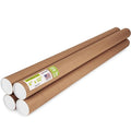 Paclord 4" x 60" Reinforced Kraft Paper Mailing Tube, Pack of 4 Tubes with 8 Caps – Secure USPS Approved Poster Tube – Cardboard Tube for Shipping and Storing Posters, Prints, Artwork, or Documents