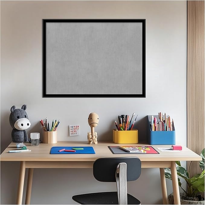Amanti Art Black Framed Magnetic Board 19x25 Medium Vision Board for use with Magnets, 100% Metal Sheet to Display Items as Office Decor or for Home Organization in mudroom, Kitchen or Kids Room