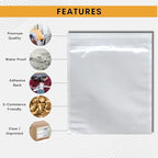 200 Pack 7"x10" Shipping Label Sleeves – Clear Self-Adhesive Packing Slip Pouches, Waterproof Packing List Envelopes – Ideal for Shipping Documents, Mailing Labels, Invoices & Packing Slips