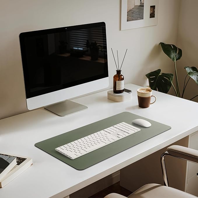 Jotsome Leather Desk Pad Mat, Non-Slip Desk Blotter Pad - Desk Protector for Office, Home, Laptop, and Desktop, Gift for The Holidays (Sage, 24" x 14")