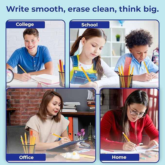 Rosmonde Pencils Bulk, 600 Pack, Pre Sharpened #2, Bulk Yellow Pencils, Easy Hold Grip With Earsers On Top, #2 HB Sharpened, Bulk Supplies for School Districts Classrooms & Colleges