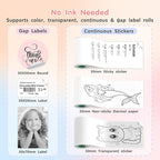 Gloryang JD-23 Sticker Printer, Mini Portable Thermal Printer Print Pod, Inkless Bluetooth Label Maker Machine for DIY Crafts, Journaling, Office & Home Use, 2 Rolls Sticker Paper, Pink