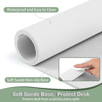 Boutilon Leather Desk Pad Protector,Non-Slip Mouse Pad,Laptop Desk Pad,Office Mouse Mat,Waterproof Leather Desk Blotter,Desk Writing Pad for Office and Home (XXL-White,47.2"x 17")