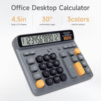 VEWINGL Desktop Calculator with Large LCD Display, 12-Digit Dual Power Solar & Battery Office Calculator with Big Buttons for Business, Accounting & Home Use (Green, L)