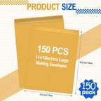 Motipuns 150 Pcs 14" x 18" Extra Large Mailing Envelopes 32lb with Gummed Flaps, Catalog Jumbo Craft Envelopes for Mailing, Storage and Organizing Documents Office Supplies(Yellow)