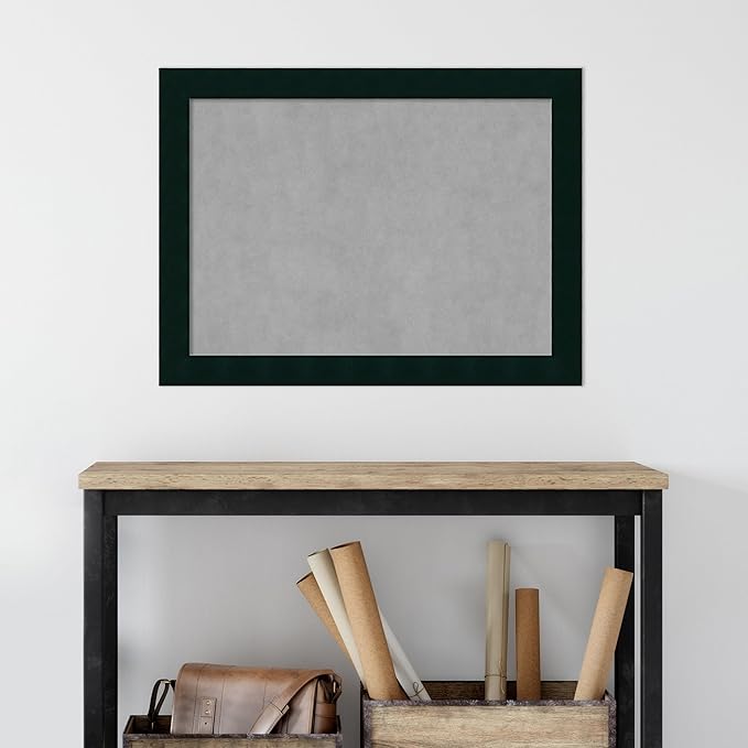 Amanti Art Black Framed Magnetic Board 24x32 Medium Vision Board for use with Magnets, 100% Metal Sheet to Display Items as Office Decor or for Home Organization in mudroom, Kitchen or Kids Room